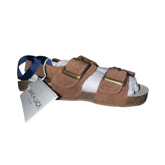 Janie & Jack Leather Buckle Sandal Sz 12-18 Months Brown - Picture 4 of 11
